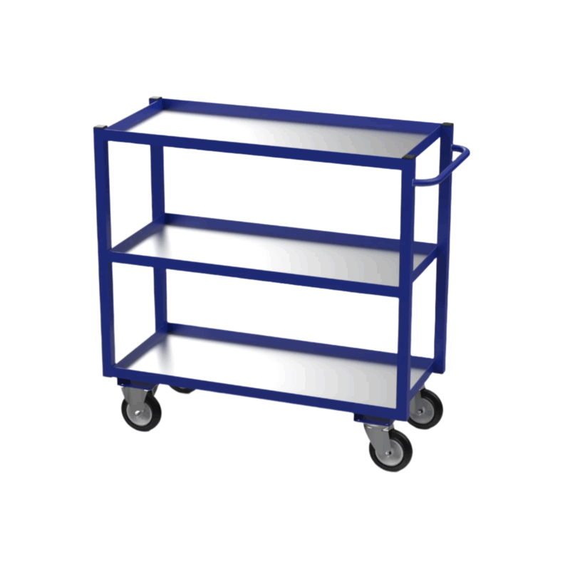 Heavy Duty Tray Trolley, 3 Steel Shelves