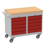 Mobile Tool Cabinet, Wooden Worktop — view 10