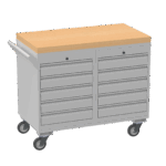 Mobile Tool Cabinet, Wooden Worktop — view 2