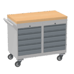 Mobile Tool Cabinet, Wooden Worktop — view 11