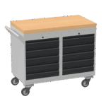 Mobile Tool Cabinet, Wooden Worktop — view 4