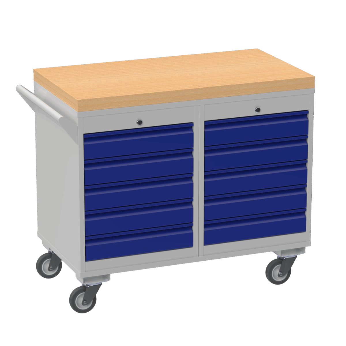Mobile Tool Cabinet, Wooden Worktop — view 3