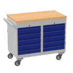 Mobile Tool Cabinet, Wooden Worktop — view 3