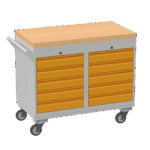 Mobile Tool Cabinet, Wooden Worktop — view 12
