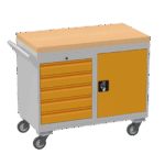 Mobile Tool Cabinet, Wooden Worktop — view 23
