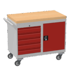 Mobile Tool Cabinet, Wooden Worktop — view 21