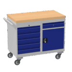 Mobile Tool Cabinet, Wooden Worktop — view 26