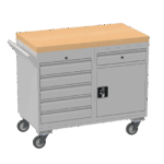 Mobile Tool Cabinet, Wooden Worktop — view 30
