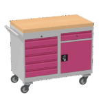 Mobile Tool Cabinet, Wooden Worktop — view 31