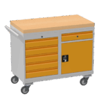 Mobile Tool Cabinet, Wooden Worktop — view 34