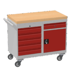Mobile Tool Cabinet, Wooden Worktop — view 32