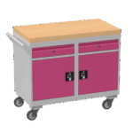 Mobile Tool Cabinet, Wooden Worktop — view 64