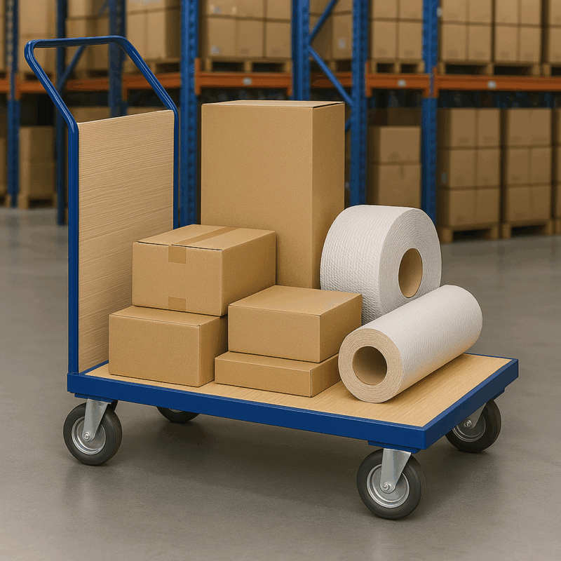 Flatbed Trolley with Panels, 500kg, British Made — view 2