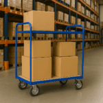 Medium Duty Tray Trolley, Plywood Shelves, British Made — view 2