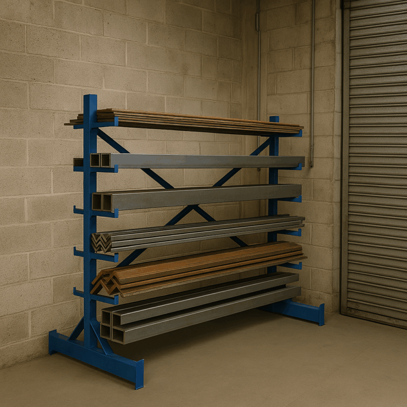 Cantilever Horizontal Bar Rack, Single Sided, British Made — view 2