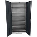 Large Storage Cabinet with Louvre Panel, British Made — view 65