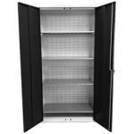 Large Storage Cabinet with Louvre Panel, British Made — view 48