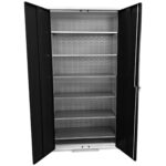 Large Storage Cabinet with Louvre Panel, British Made — view 66