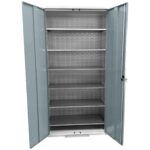 Large Storage Cabinet with Louvre Panel, British Made — view 67