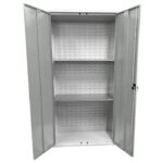 Large Storage Cabinet with Louvre Panel, British Made — view 33