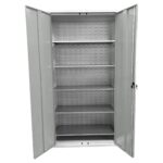 Large Storage Cabinet with Louvre Panel, British Made — view 60