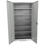 Large Storage Cabinet with Louvre Panel, British Made — view 69