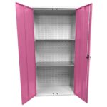 Large Storage Cabinet with Louvre Panel, British Made — view 34