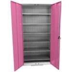 Large Storage Cabinet with Louvre Panel, British Made — view 70