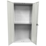 Large Storage Cabinet with Louvre Panel, British Made — view 27