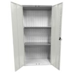Large Storage Cabinet with Louvre Panel, British Made — view 36