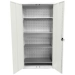 Large Storage Cabinet with Louvre Panel, British Made — view 54