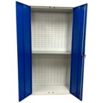 Large Storage Cabinet with Louvre Panel, British Made — view 6