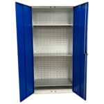 Large Storage Cabinet with Louvre Panel, British Made — view 8