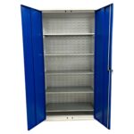 Large Storage Cabinet with Louvre Panel, British Made — view 9