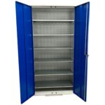 Large Storage Cabinet with Louvre Panel, British Made — view 10