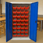 Large Storage Cabinet with Louvre Panel, British Made — view 2