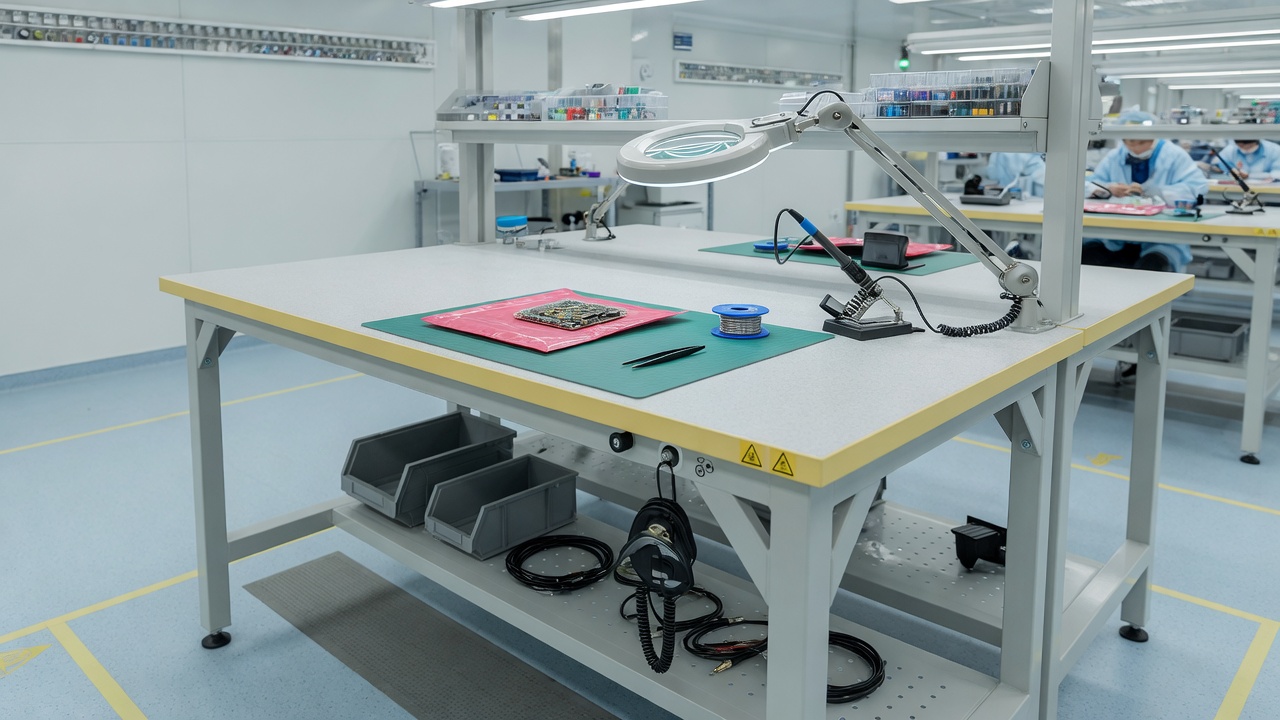 ESD anti-static workbench for electronics assembly